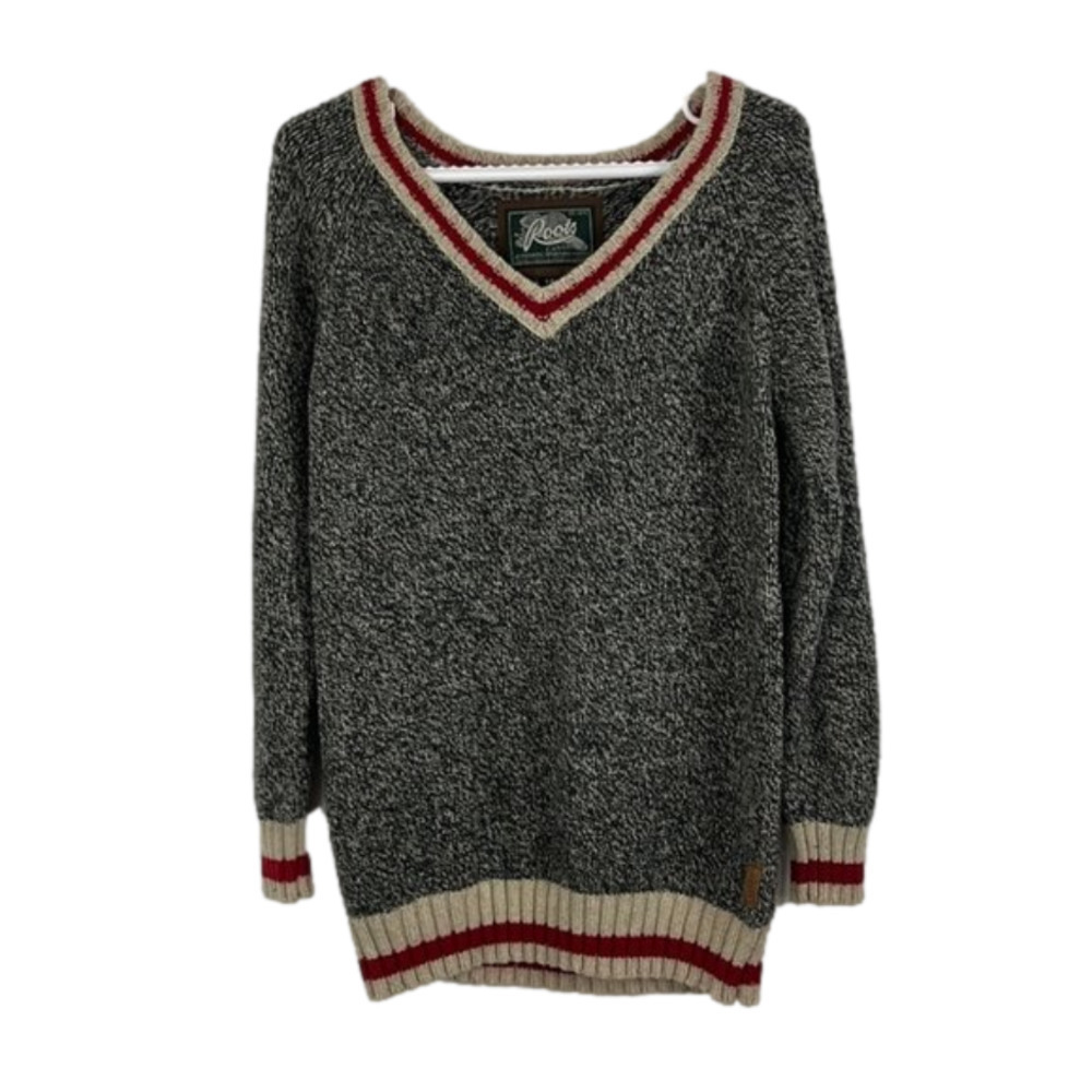 Roots Salt & Pepper Wool-Blend Cabin Sweater - Picture 1 of 8